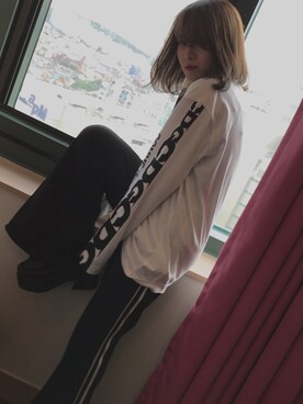 ぱぬ美さんの「MONO LINE jerseyパンツ」を使ったコーディネート