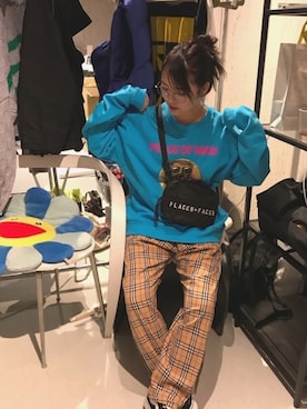 「オルチャンファッション」｜「アイテム（その他）」を使った、ぱぬ美さん（レディース・152cm）の冬コーディネート
