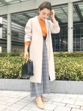 「green label relaxing（グリーンレーベルリラクシング）のアイテム（その他アウター）」を使った、藤野（fujino）さん（レディース・152cm）の冬コーディネート