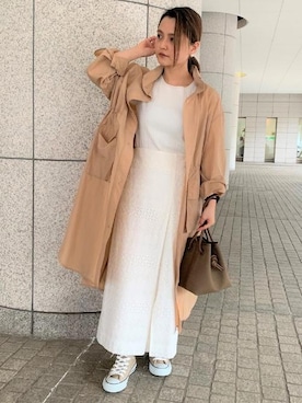 「green label relaxing（グリーンレーベルリラクシング）のアイテム（その他アウター）」を使った、藤野（fujino）さん（レディース・152cm）の春コーディネート