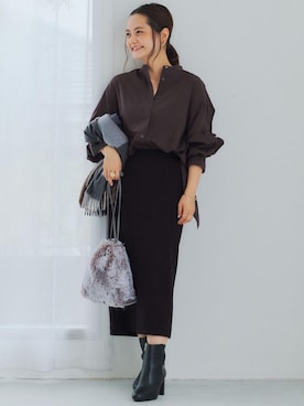 「秋におすすめシャツ＆ブラウス スタイル」｜藤野（fujino）さん（レディース・152cm）の秋コーディネート