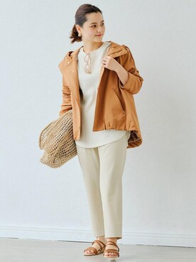 「green label relaxing（グリーンレーベルリラクシング）のアイテム（その他アウター）」を使った、藤野（fujino）さん（レディース・152cm）の冬コーディネート