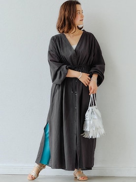 「カラーをプラス！冬から取り入れる、春色の装い」｜藤野（fujino）さん（レディース・152cm）の春コーディネート