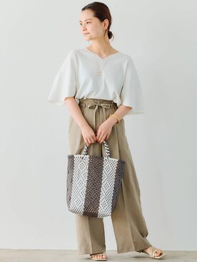 「カラーをプラス！冬から取り入れる、春色の装い」｜藤野（fujino）さん（レディース・152cm）の春コーディネート