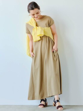 「カラーをプラス！冬から取り入れる、春色の装い」｜藤野（fujino）さん（レディース・152cm）の春コーディネート