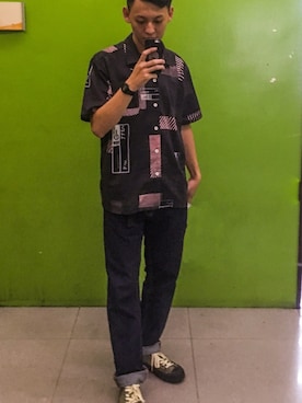 「REMIX（リミックス）のアイテム（パンツ）」を使った、蘇さん（メンズ・170cm）の春コーディネート