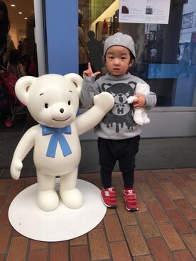 「JOEY HYSTERIC（ジョーイヒステリック）のアイテム」を使った、みんさん（キッズ・90cm）の秋コーディネート
