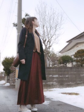 「CLANE（クラネ）のアイテム（リング）」を使った、midoriさん（レディース・165cm）の冬コーディネート