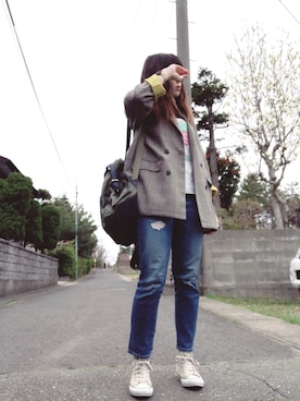 「CLANE（クラネ）のアイテム（リング）」を使った、midoriさん（レディース・165cm）の春コーディネート