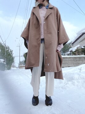 スラックスを使った 雪の日 のレディース人気ファッションコーディネート Wear
