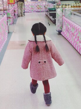「combimini（コンビミニ）のアイテム（ジャケット/アウター）」を使った、mimiさん（キッズ・90cm）の冬コーディネート