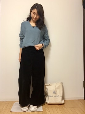 「ダスティブルー」｜みーさんさん（レディース・159cm）の冬コーディネート