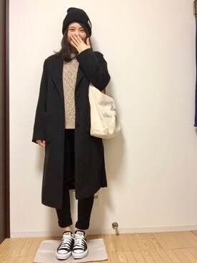 「CONVERSE（コンバース）のconverse（コンバース） ALL STAR OX（オールスターOX）（スニーカー）」を使った、みーさんさん（レディース・159cm）の冬コーディネート