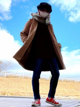 「SENSE OF PLACE by URBAN RESEARCH（センスオブプレイスバイアーバンリサーチ）のアイテム（チェスターコート）」を使った、かーくんさん（メンズ・170cm）の冬コーディネート