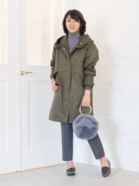 「NATURAL BEAUTY BASIC（ナチュラルビューティーベーシック）のアイテム（その他アウター）」を使った、NBB STAFF 18さん（レディース・162cm）の秋コーディネート