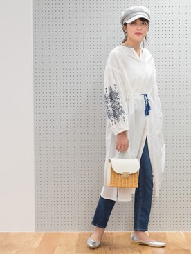 「ガウン」｜NBB STAFF 18さん（レディース・162cm）の冬コーディネート