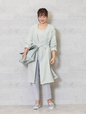 「NATURAL BEAUTY BASIC（ナチュラルビューティーベーシック）のアイテム（その他アウター）」を使った、NBB STAFF 18さん（レディース・162cm）の春コーディネート