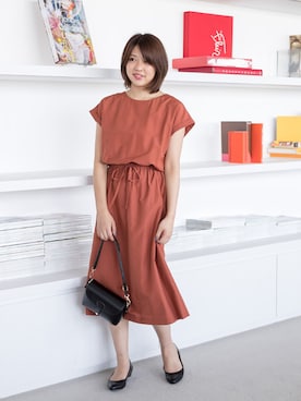 「テラコッタ」｜NBB STAFF 18さん（レディース・162cm）の夏コーディネート