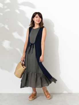 「NATURAL BEAUTY BASIC（ナチュラルビューティーベーシック）の[洗える]ティアードマキシワンピース（ワンピース）」を使った、NBB STAFF 18さん（レディース・162cm）の夏コーディネート