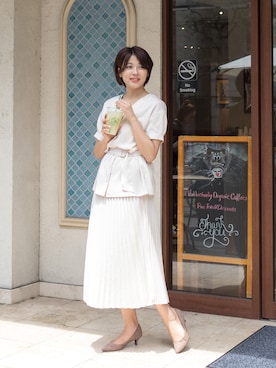 「おでかけ」｜「アイテム（パンプス）」を使った、NBB STAFF 18さん（レディース・162cm）の夏コーディネート