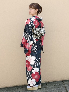 「アイテム（浴衣）」を使った、Tokyo135°さん（レディース・165cm）の冬コーディネート