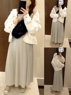 「Honeys（ハニーズ）のアイテム（ボディバッグ/ウエストポーチ）」を使った、𝕤𝕒𝕟𝕕𝕪さん（レディース・155cm）の春コーディネート