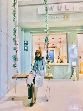 「POU DOU DOU（プードゥドゥ）のアイテム（ダッフルコート）」を使った、Lanaさん（レディース・160cm）の冬コーディネート