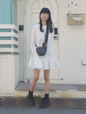 「ZARA（ザラ）のアイテム（ワンピース/ドレス、ホワイト系）」を使った、ハルカさん（レディース・165cm）の夏コーディネート