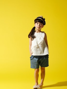 「ハーフパンツ」｜「アイテム（チュニック）」を使った、DADWAYさん（キッズ・110cm）の春コーディネート