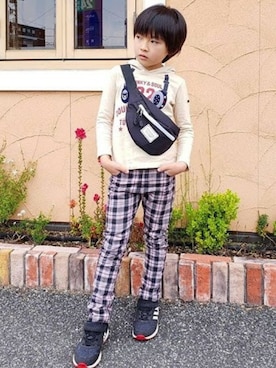 「アイテム（ボディバッグ/ウエストポーチ）」を使った、DADWAYさん（キッズ・120cm）の春コーディネート