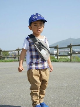 「アイテム（ボディバッグ/ウエストポーチ）」を使った、DADWAYさん（キッズ・110cm）の春コーディネート