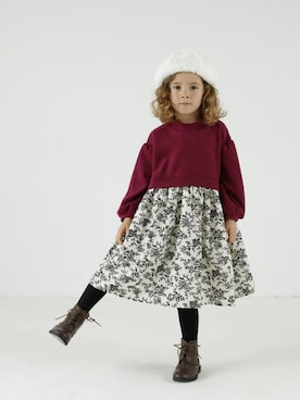 「アイテム（ハンチング/ベレー帽）」を使った、DADWAYさん（キッズ・110cm）の秋コーディネート