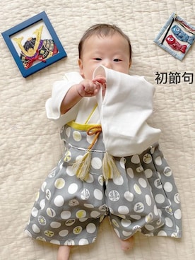 「アイテム（ロンパース）」を使った、DADWAYさん（キッズ・80cm）の冬コーディネート