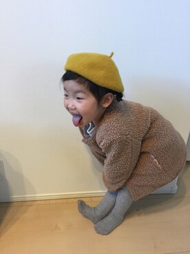 「Petit jam（プチジャム）のアイテム（帽子）」を使った、y .さん（キッズ・100cm）の春コーディネート