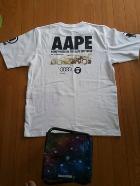「AAPEのアイテム（Tシャツ/カットソー、ホワイト系）」を使った、Ryuさん（メンズ・165cm）の春コーディネート