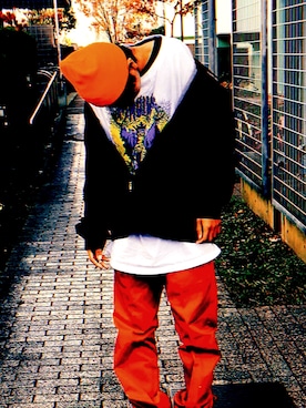 「アイテム（ナイロンジャケット）」を使った、たいようさん（メンズ・179cm・10代）の冬コーディネート