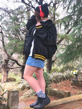 「beats（ビーツ）のアイテム（ファッション雑貨、レッド系）」を使った、けぽさん（レディース・153cm）の春コーディネート