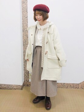「Samansa Mos2（サマンサ モスモス）のアイテム（ダッフルコート）」を使った、ひきださん（レディース・157cm）の冬コーディネート