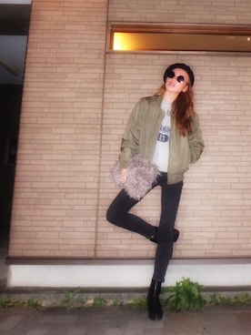 階上実穂さん（レディース・158cm）の冬コーディネート