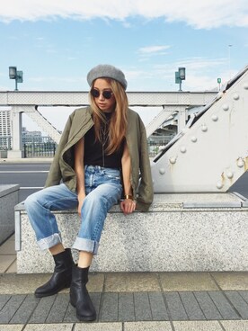 階上実穂さん（レディース・158cm）の秋コーディネート