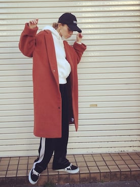 階上実穂さん（レディース・158cm）の冬コーディネート