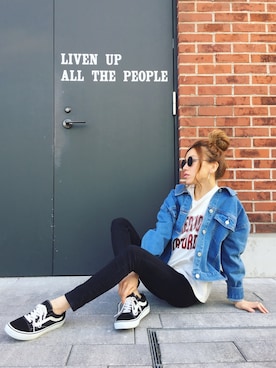 階上実穂さん（レディース・158cm）の冬コーディネート