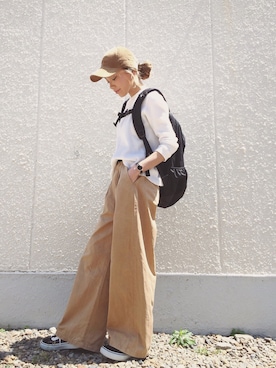 「Daniel Wellington（ダニエルウェリントン）の販売終了クラシックペティット アッシュフィールド32mm（アナログ腕時計）」を使った、階上実穂さん（レディース・158cm）の春コーディネート