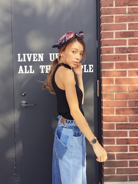 階上実穂さん（レディース・158cm）の夏コーディネート