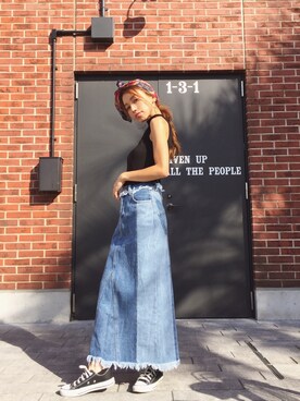 階上実穂さん（レディース・158cm）の夏コーディネート