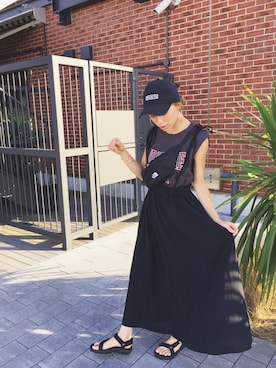 階上実穂さん（レディース・158cm）の夏コーディネート