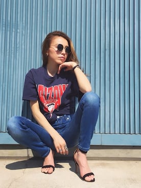 「Daniel Wellington（ダニエルウェリントン）の販売終了クラシックペティット アッシュフィールド32mm（アナログ腕時計）」を使った、階上実穂さん（レディース・158cm）の春コーディネート