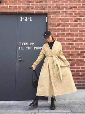 「レイヤードstyle」｜階上実穂さん（レディース・158cm）の冬コーディネート