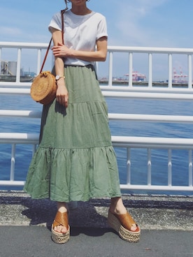 階上実穂さん(レディース・158cm)の夏コーディネート