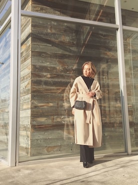 階上実穂さん（レディース・158cm）の冬コーディネート